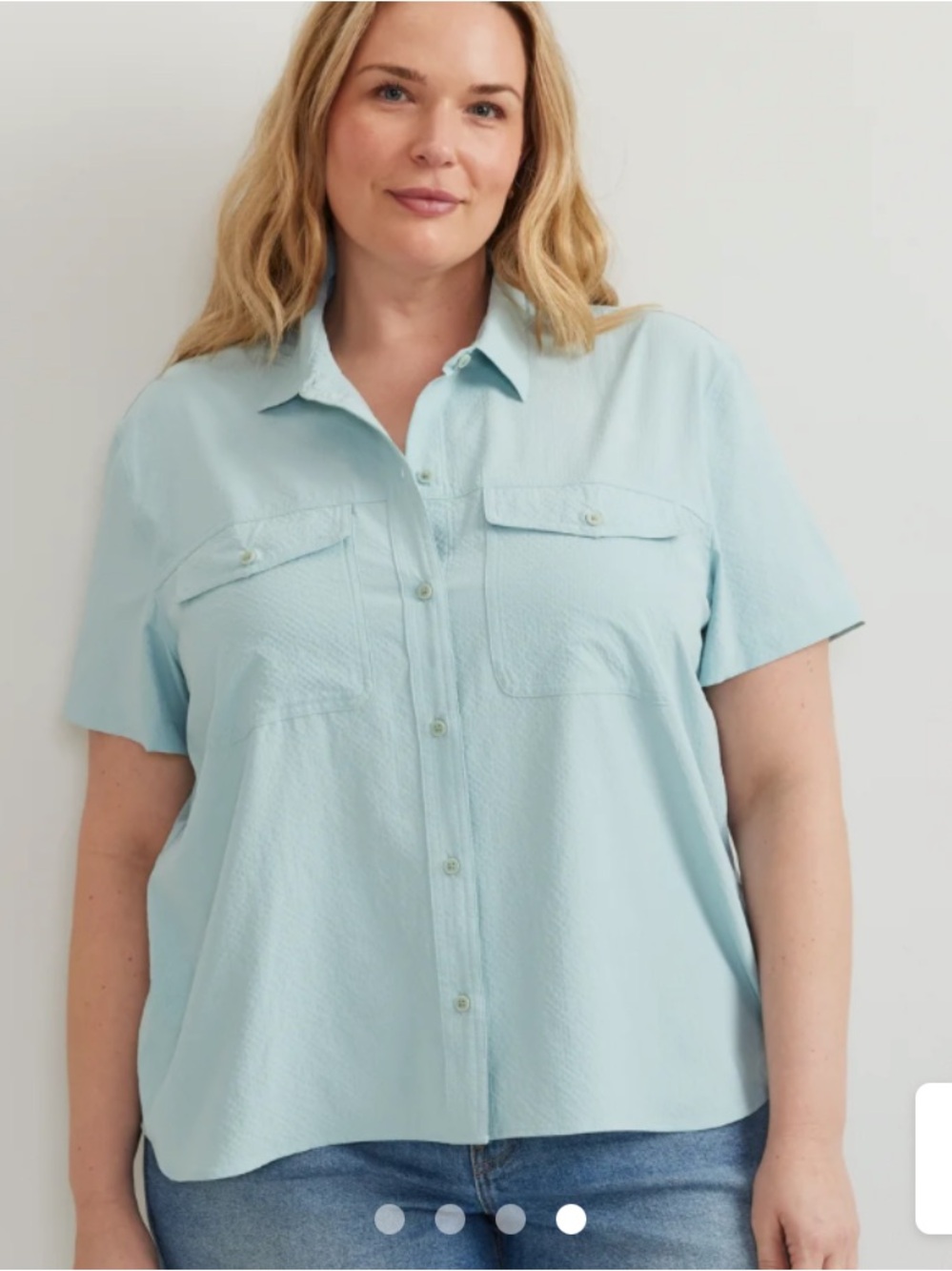 Eddie Bauer short sleeve mountain ripstop celadon blue NEW NWT XXL